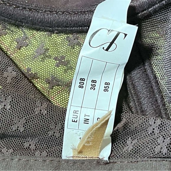 Chantal Thomass corset lingerie teddy shapewear garter belt clip chocolate brown - Picture 16 of 17